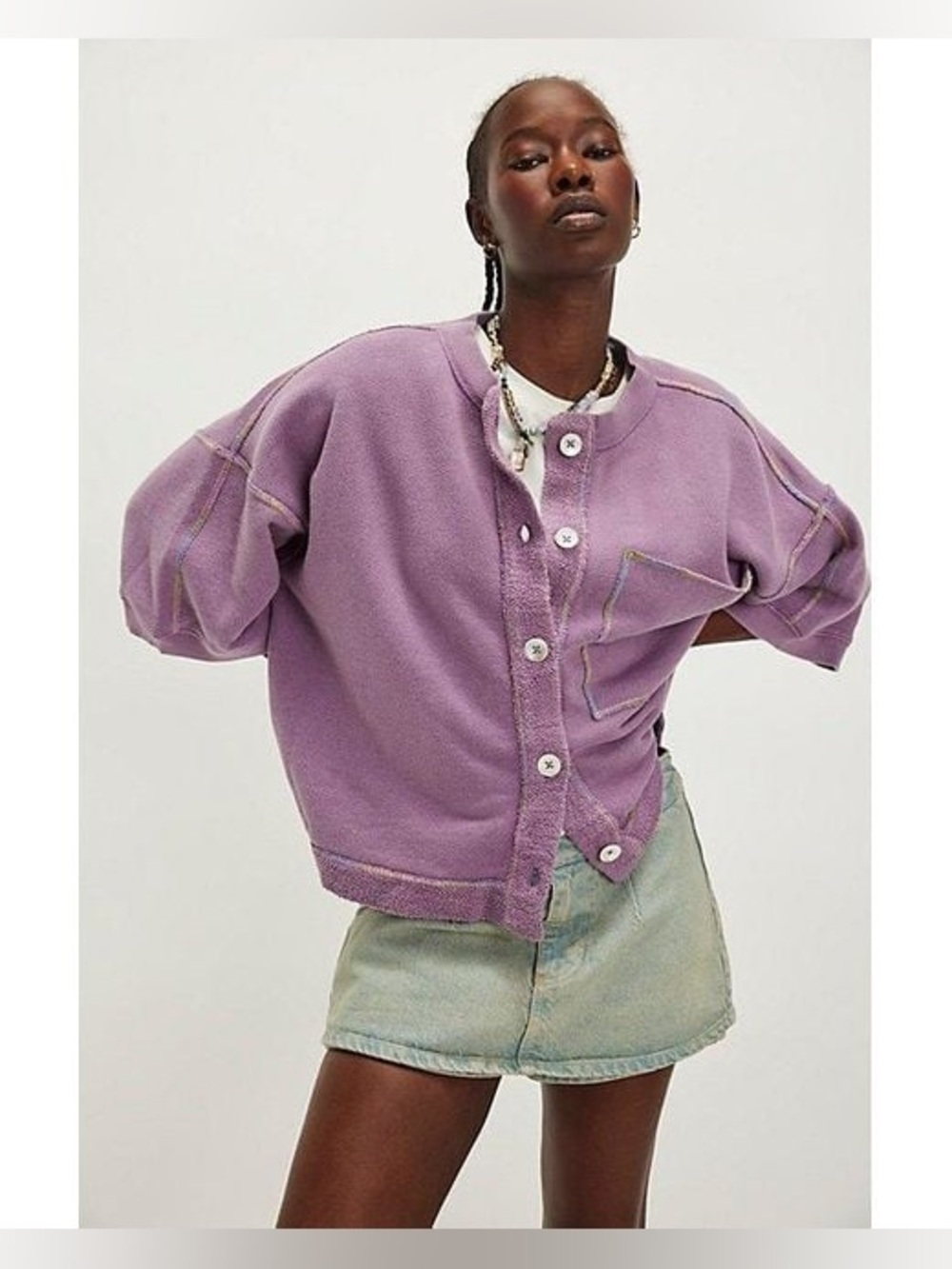 NWT/NWOT Free People Matilda Sweatshirt ~Powdered Velvet~